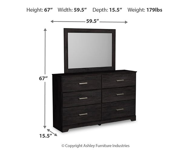 Belachime Twin Panel Bed with Mirrored Dresser Signature Design by Ashley®