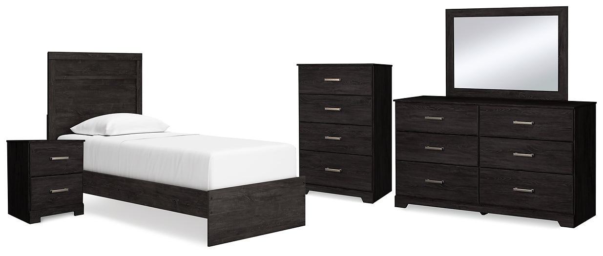 Belachime Twin Panel Bed with Mirrored Dresser, Chest and Nightstand Signature Design by Ashley®