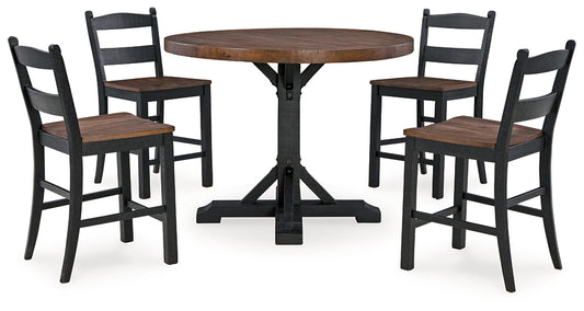 Valebeck Counter Height Dining Table and 4 Barstools Signature Design by Ashley®