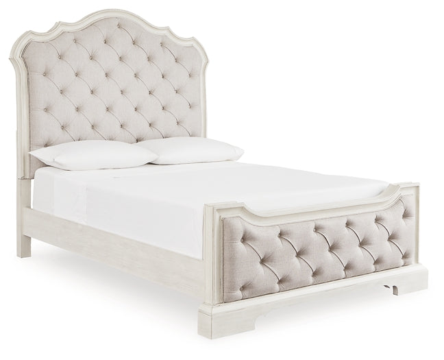 Arlendyne Queen Upholstered Bed with Mirrored Dresser and Nightstand Signature Design by Ashley®