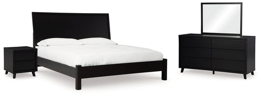 Danziar King Panel Bed with Mirrored Dresser and Nightstand Signature Design by Ashley®