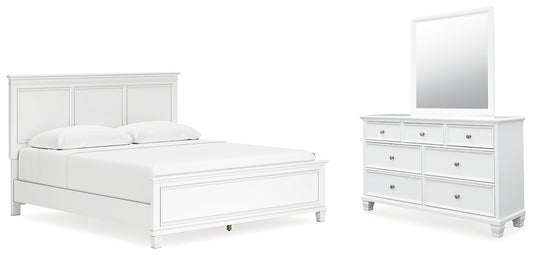 Fortman King Panel Bed with Mirrored Dresser Signature Design by Ashley®