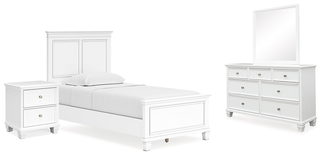 Fortman Twin Panel Bed with Mirrored Dresser and Nightstand Signature Design by Ashley®