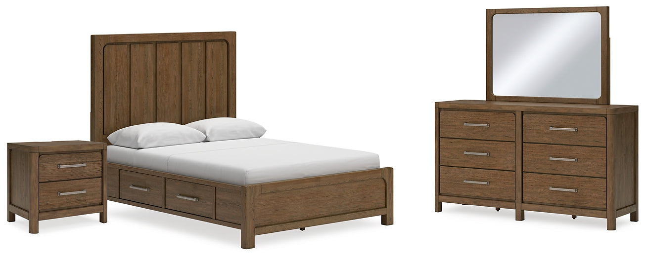 Cabalynn Queen Panel Bed with Storage with Mirrored Dresser and Nightstand Signature Design by Ashley®