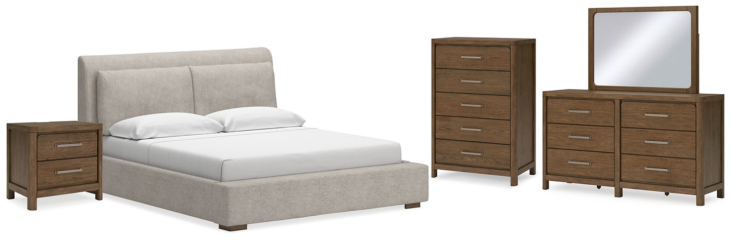 Cabalynn King Upholstered Bed with Mirrored Dresser, Chest and Nightstand Signature Design by Ashley®
