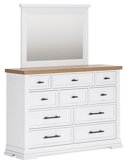 Ashbryn California King Panel Storage Bed with Mirrored Dresser Benchcraft®