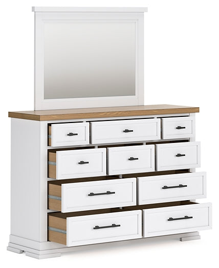 Ashbryn California King Panel Storage Bed with Mirrored Dresser Benchcraft®