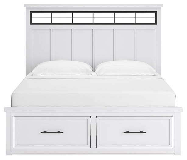 Ashbryn King Panel Storage Bed with Mirrored Dresser and Nightstand Benchcraft®