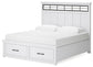Ashbryn King Panel Storage Bed with Mirrored Dresser and Nightstand Benchcraft®