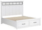 Ashbryn King Panel Storage Bed with Mirrored Dresser and Nightstand Benchcraft®