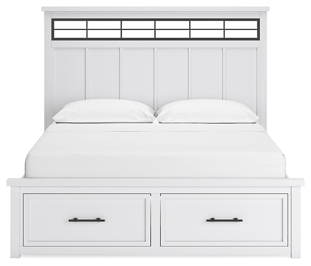 Ashbryn California King Panel Storage Bed with Mirrored Dresser and Nightstand Benchcraft®