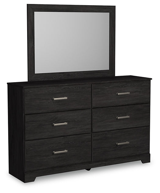 Belachime Queen Panel Bed with Mirrored Dresser Signature Design by Ashley®