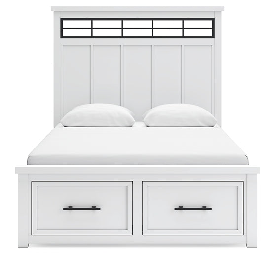Ashbryn Queen Panel Storage Bed with Mirrored Dresser and Nightstand Benchcraft®