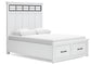 Ashbryn Queen Panel Storage Bed with Mirrored Dresser and Nightstand Benchcraft®