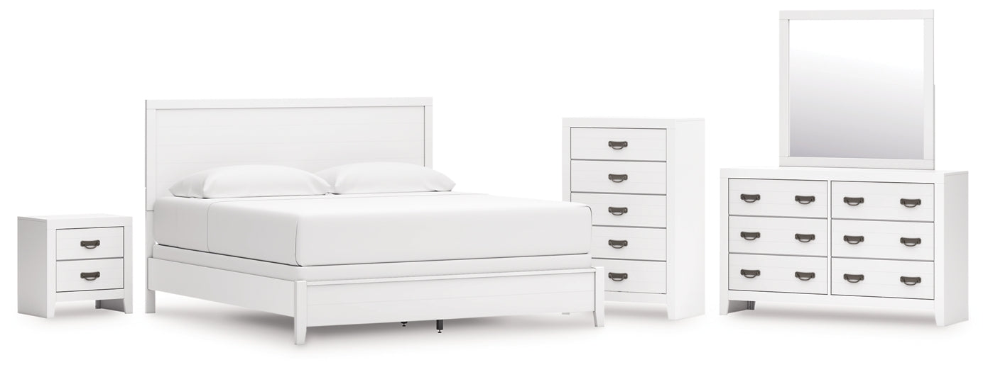 Binterglen King Panel Bed with Mirrored Dresser, Chest and Nightstand Signature Design by Ashley®