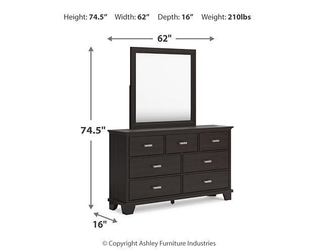 Covetown King Panel Bed with Mirrored Dresser Signature Design by Ashley®