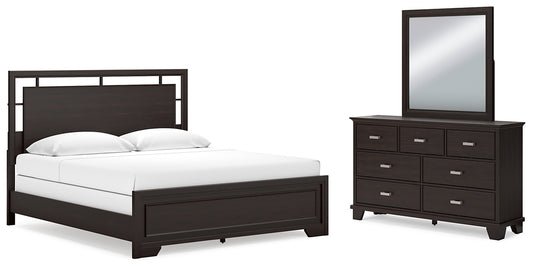 Covetown King Panel Bed with Mirrored Dresser Signature Design by Ashley®