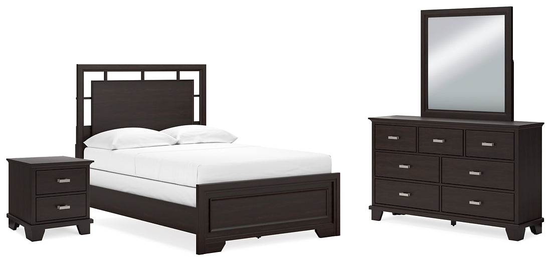Covetown Full Panel Bed with Mirrored Dresser and Nightstand Signature Design by Ashley®