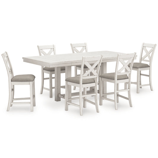 Robbinsdale Counter Height Dining Table and 6 Barstools Signature Design by Ashley®