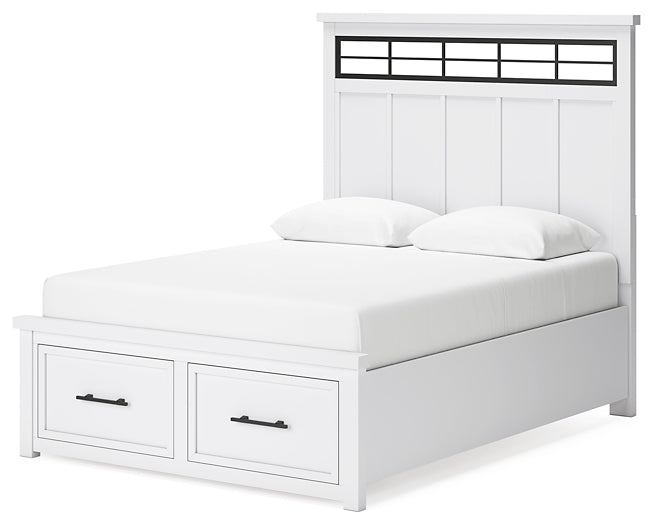 Ashbryn Queen Panel Storage Bed with Mirrored Dresser, Chest and Nightstand Benchcraft®