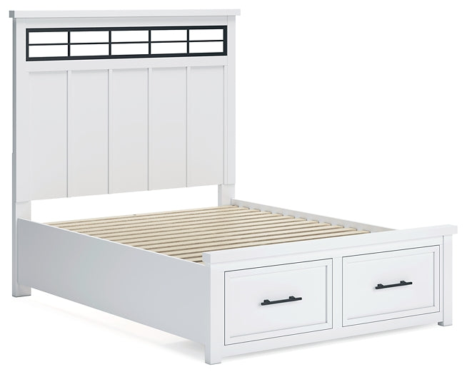 Ashbryn Queen Panel Storage Bed with Mirrored Dresser, Chest and Nightstand Benchcraft®