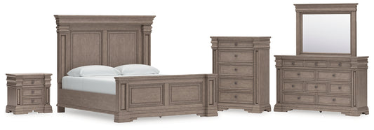 Blairhurst King Panel Bed with Mirrored Dresser, Chest and Nightstand Signature Design by Ashley®