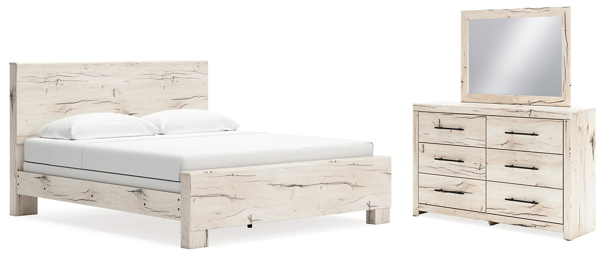 Lawroy King Panel Bed with Mirrored Dresser Benchcraft®