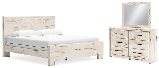 Lawroy King Panel Bed with Mirrored Dresser Benchcraft®