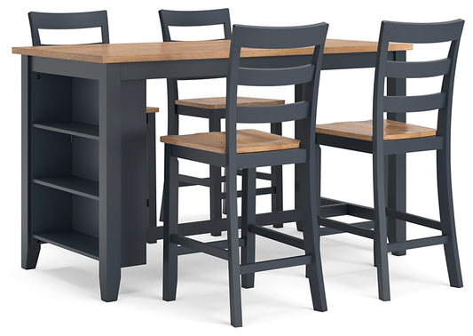 Gesthaven Counter Height Dining Table and 4 Barstools Signature Design by Ashley®