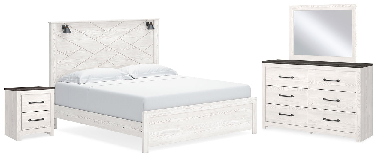 Gerridan King Panel Bed with Mirrored Dresser and Nightstand Signature Design by Ashley®