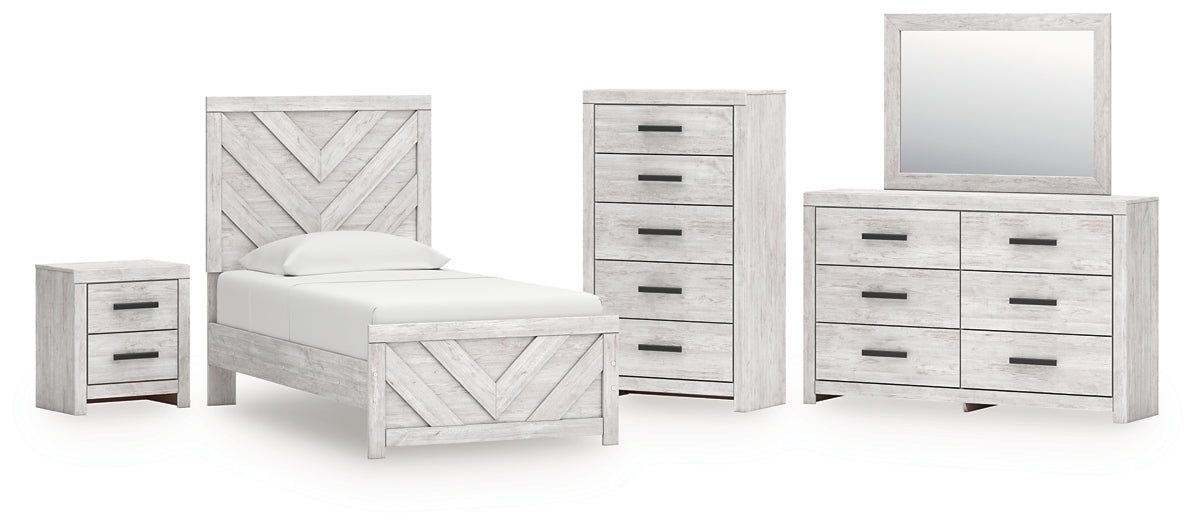 Cayboni Twin Panel Bed with Mirrored Dresser, Chest and Nightstand Signature Design by Ashley®