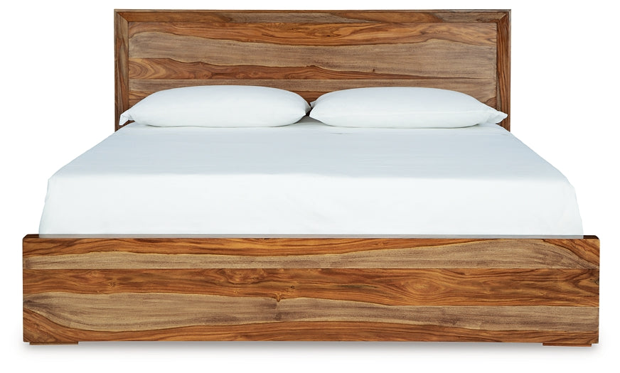 Dressonni California King Panel Bed with Mirrored Dresser Signature Design by Ashley®