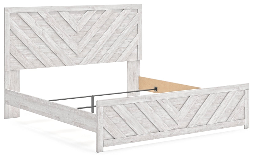 Cayboni King Panel Bed with Mirrored Dresser, Chest and Nightstand Signature Design by Ashley®