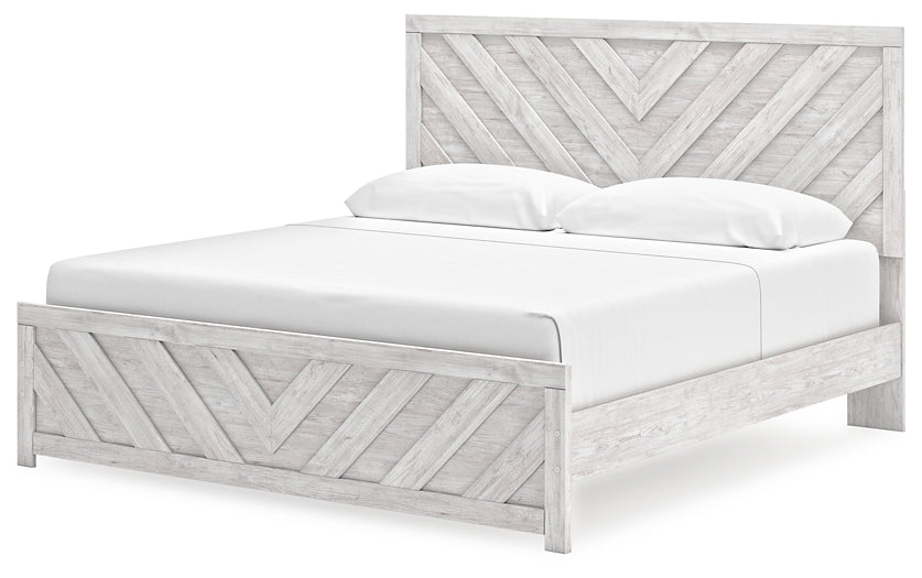 Cayboni King Panel Bed with Mirrored Dresser, Chest and Nightstand Signature Design by Ashley®