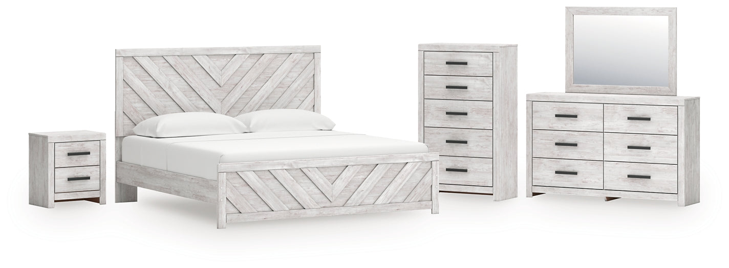 Cayboni King Panel Bed with Mirrored Dresser, Chest and Nightstand Signature Design by Ashley®