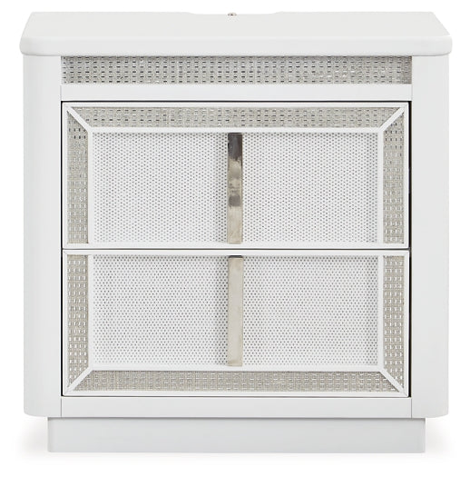 Chalanna Queen Upholstered Storage Bed with Mirrored Dresser, Chest and Nightstand Signature Design by Ashley®