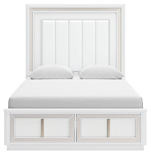 Chalanna Queen Upholstered Storage Bed with Mirrored Dresser, Chest and Nightstand Signature Design by Ashley®