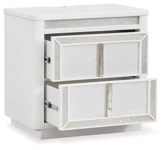 Chalanna Queen Upholstered Storage Bed with Mirrored Dresser, Chest and Nightstand Signature Design by Ashley®