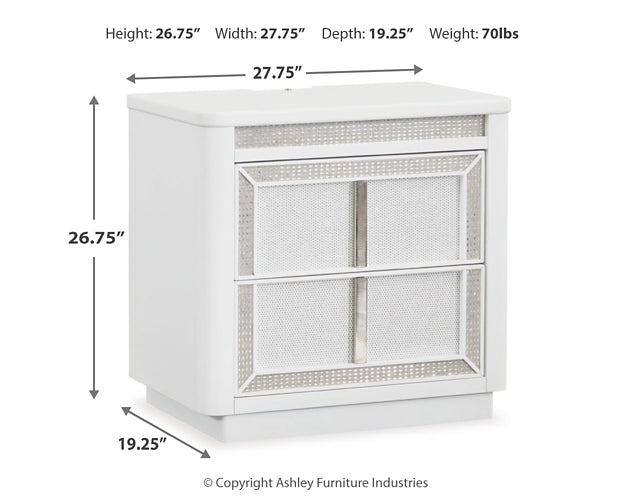 Chalanna Queen Upholstered Storage Bed with Mirrored Dresser, Chest and Nightstand Signature Design by Ashley®