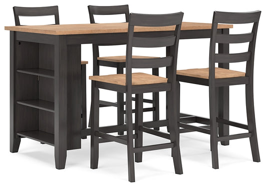 Gesthaven Counter Height Dining Table and 4 Barstools Signature Design by Ashley®