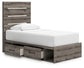 Graystorm Twin Panel Storage Bed with Mirrored Dresser and Nightstand Signature Design by Ashley®