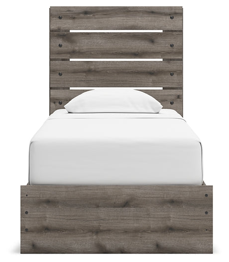 Graystorm Twin Panel Storage Bed with Mirrored Dresser Signature Design by Ashley®