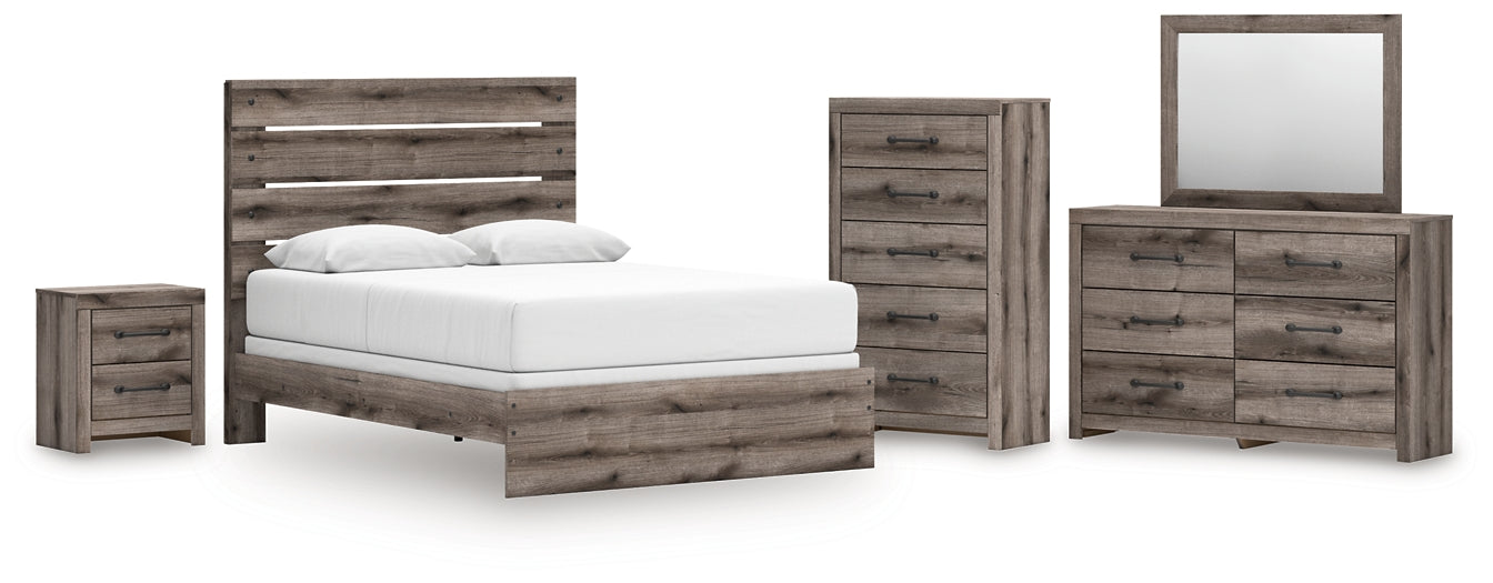 Graystorm Queen Panel Bed with Mirrored Dresser, Chest and Nightstand Signature Design by Ashley®