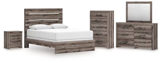 Graystorm Queen Panel Bed with Mirrored Dresser, Chest and Nightstand Signature Design by Ashley®