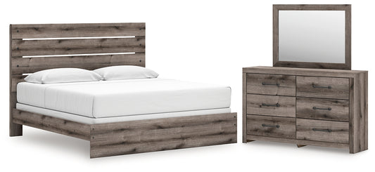 Graystorm King Panel Bed with Mirrored Dresser Signature Design by Ashley®