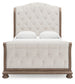 Ardenfield Queen Upholstered Sleigh Bed with Mirrored Dresser, Chest and Nightstand Signature Design by Ashley®