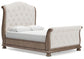 Ardenfield Queen Upholstered Sleigh Bed with Mirrored Dresser, Chest and Nightstand Signature Design by Ashley®