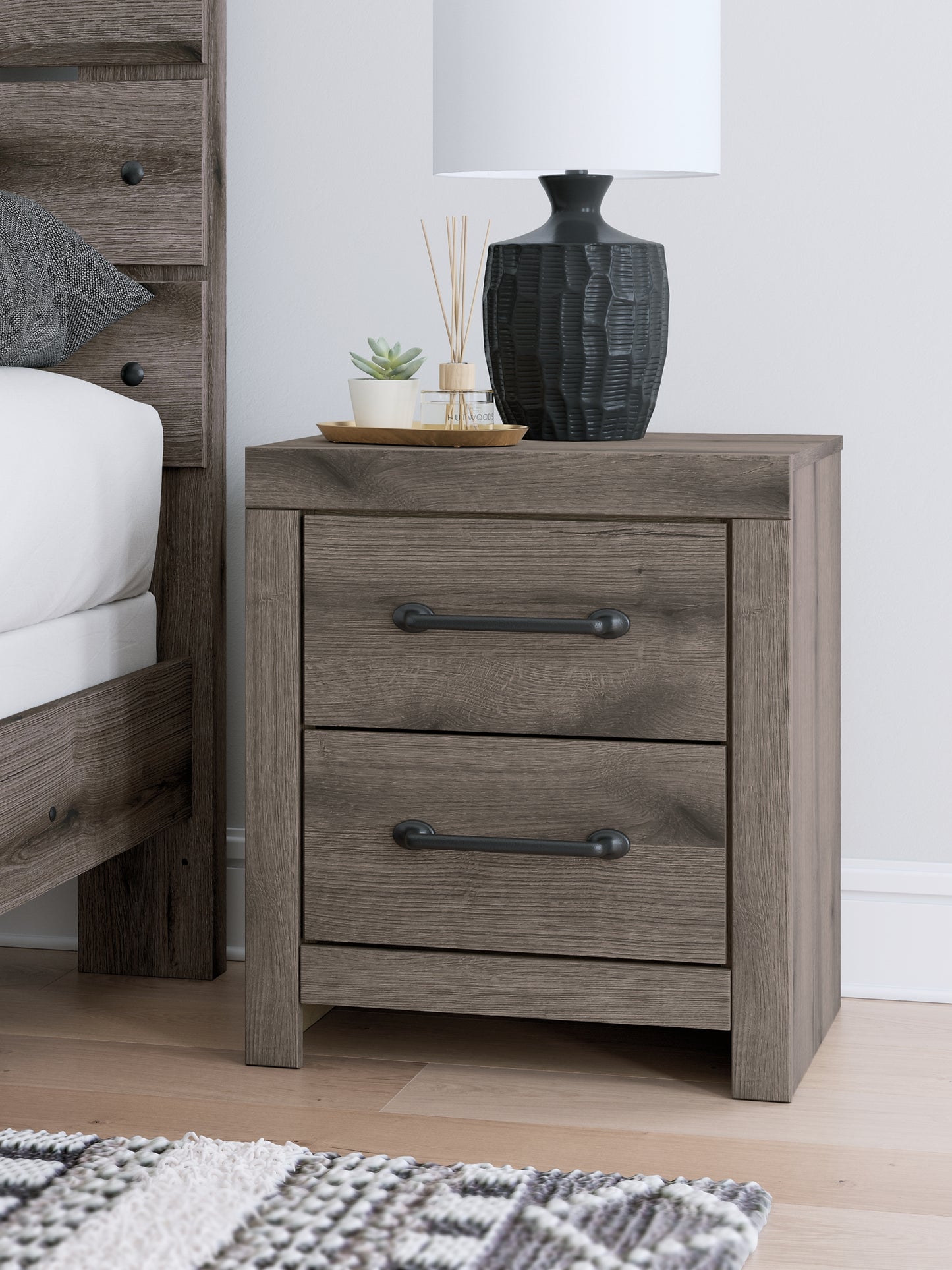 Graystorm Full Panel Bed with Storage with Mirrored Dresser and Nightstand Signature Design by Ashley®