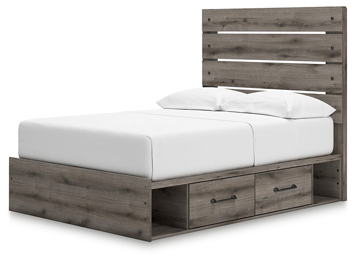 Graystorm Full Panel Bed with Storage with Mirrored Dresser, Chest and Nightstand Signature Design by Ashley®