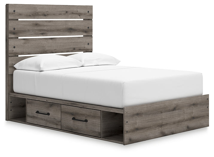 Graystorm Full Panel Bed with Storage with Mirrored Dresser, Chest and Nightstand Signature Design by Ashley®